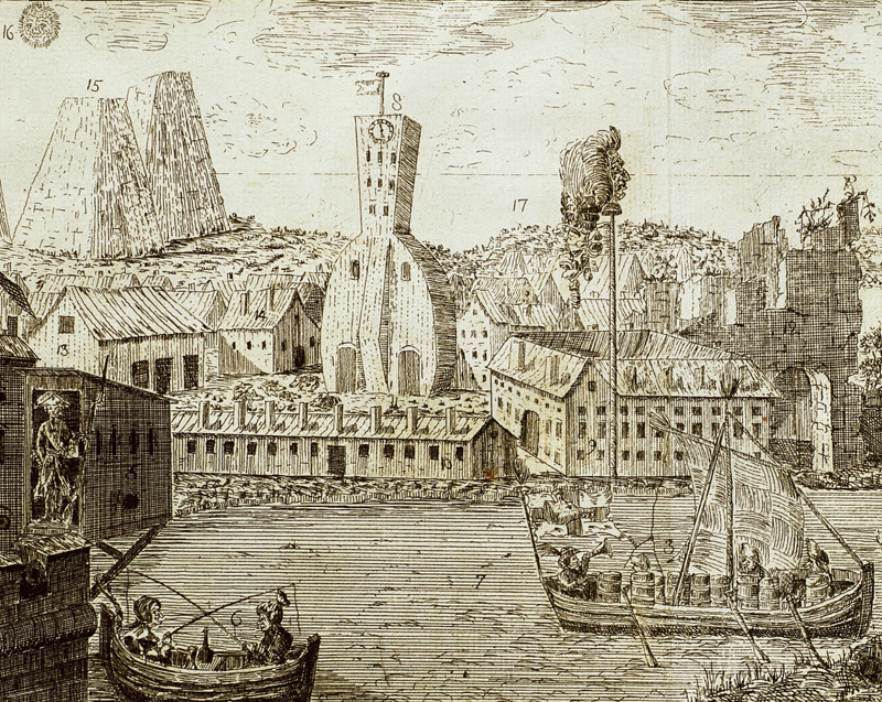 Illustration ur Bacchi hand-bibliotheque, eller Nya tidsfördrif på gäldstufvan. Stockholm. 1-4. 1784-86.